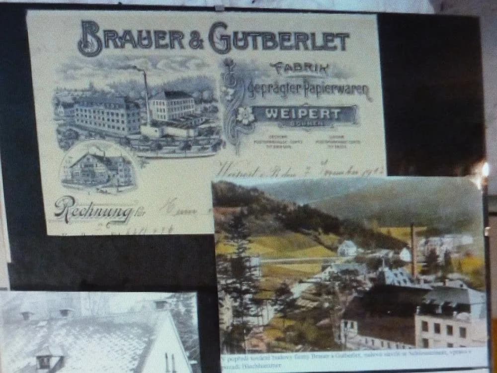 Brauer & Gutberlet Weipert — Firmenrechnung mit Briefkopf und Fabrikdarstellung